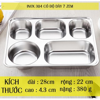 Khay đựng cơm inox 5 ngăn
