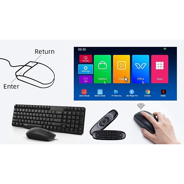 Máy chiếu mini thông minh Byintek UFO R15, kết nối điện thoại, hỗ trợ xem 3D