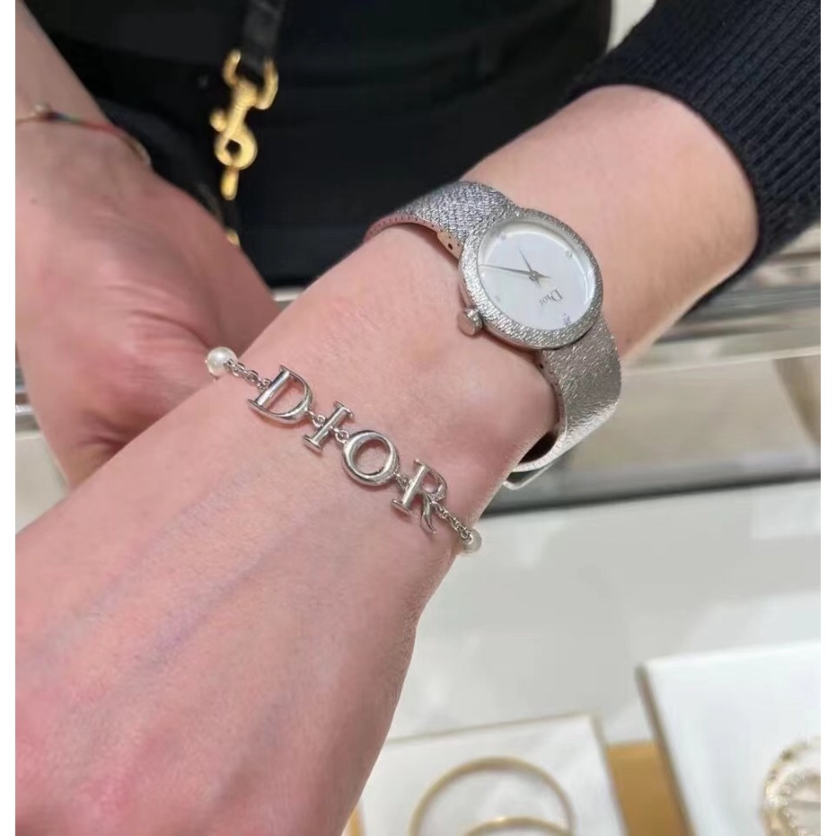 Vòng Tay Ngọc Trai Dior Thời Trang Mạ Bạc 925