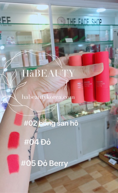 (AUTH_Korea) Son lì siêu mịn ROUGE POWDER MATTE The Face Shop | BigBuy360 - bigbuy360.vn