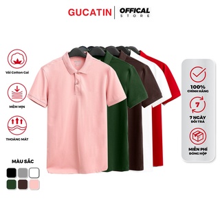 Áo thun polo trơn cổ bẻ ngắn tay cao cấp GUCATIN vải cá sấu không nhăn không xù trẻ trung năng động sang trọng