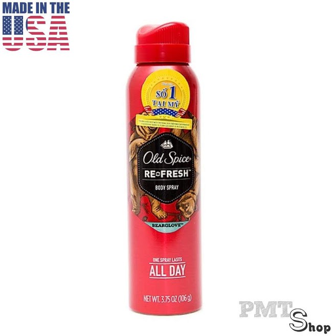 [USA] Xịt nước hoa toàn thân nam Old Spice 106g Wolfthorn | Fiji | Timber | Bearglove 150ml - Mỹ