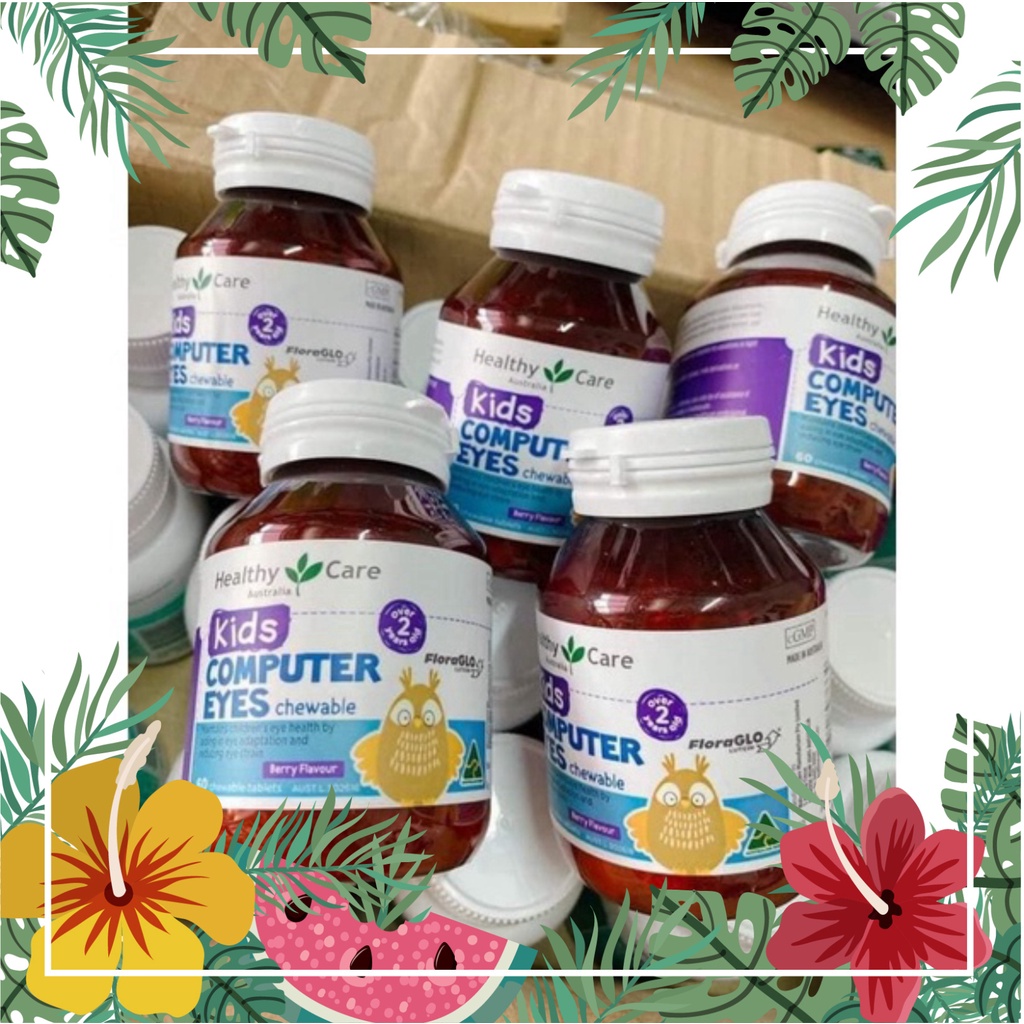Kẹo nhai bổ mắt cho bé dùng nhiều máy tính Healthy Care Kids Computer eyes 60 viên