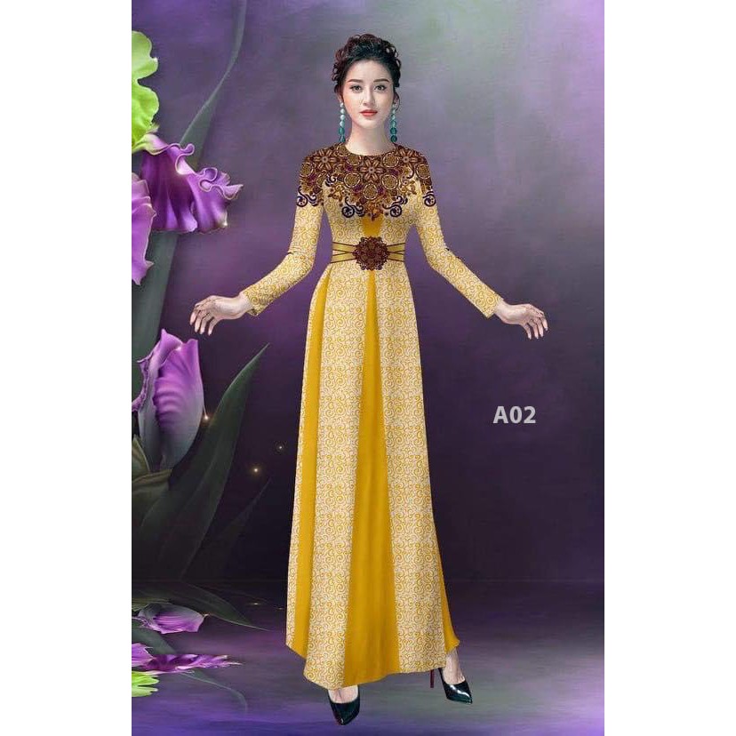 Áo Dài In 3D Đẹp - Hà Thành /Áo Dài Truyền Thống - Mã A02