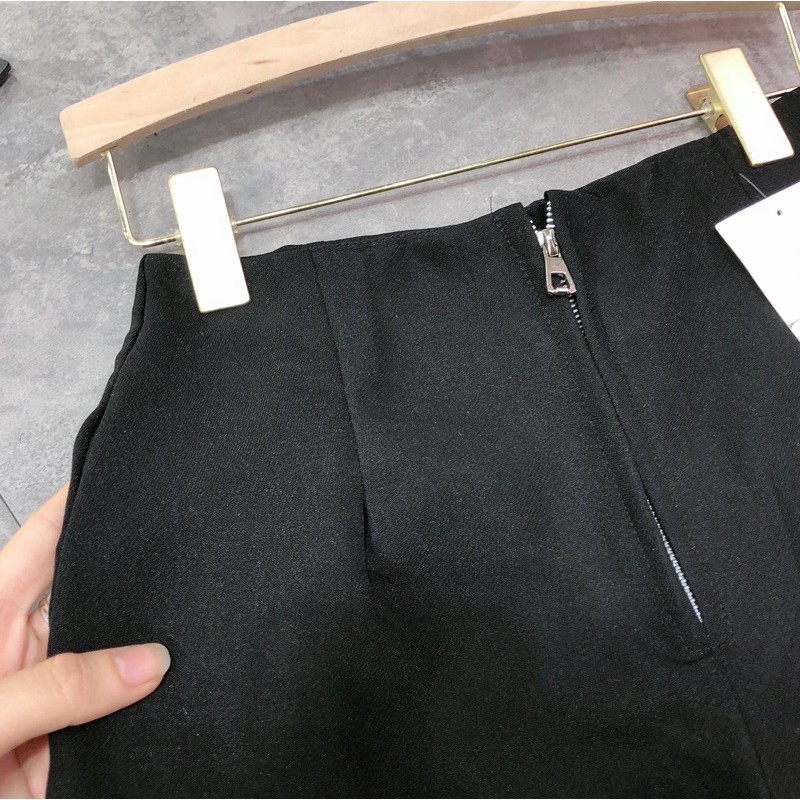 Quần sóc vải cạp cao khoá trước siêu hót