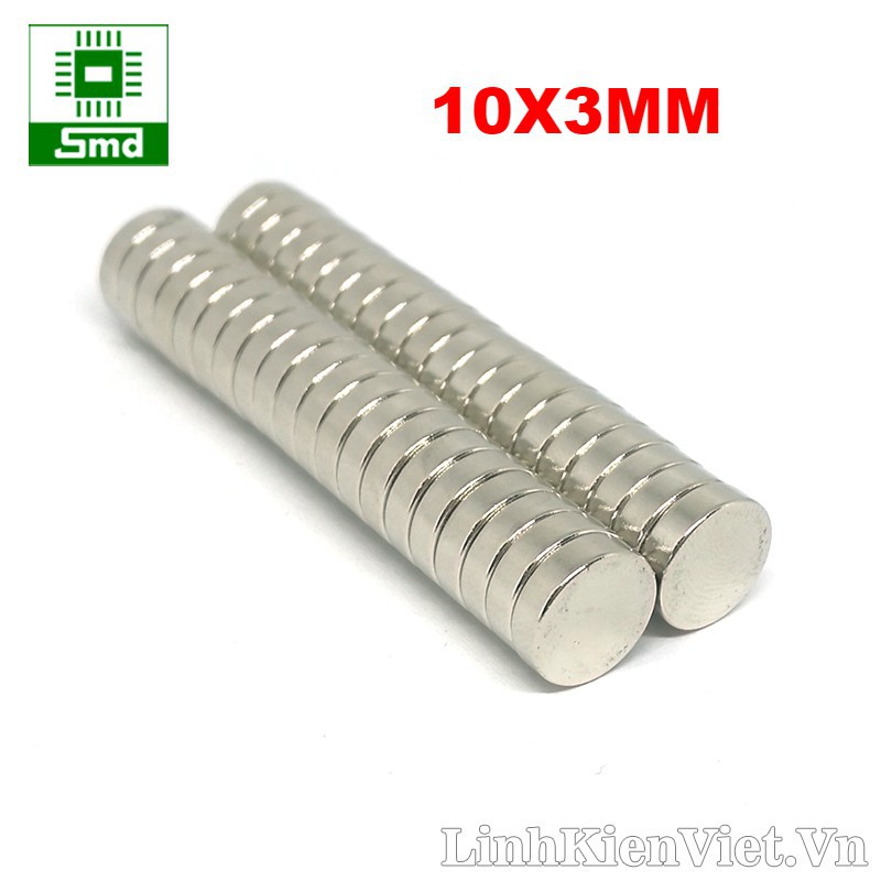 Bộ 3 viên nam châm đất hiếm 10x3mm