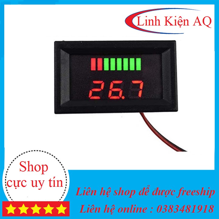 Đồng hồ led đo dung lượng acquy 12v - 60v Mạch đo dung lượng acquy , xe điện ...