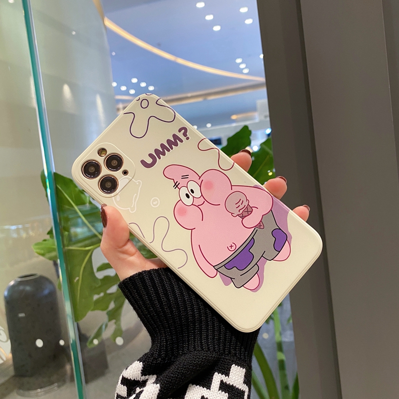 Cartoon SpongeBob Couple Phone Case For VIVO Y20 Y20S Y12S Y20i X50 X30 Z1 Pro X27 IQOO Neo3 S1 V9 Y85 V11i Cute SpongeBob Square Skin Feel Liquid Silicone Soft Back Cover