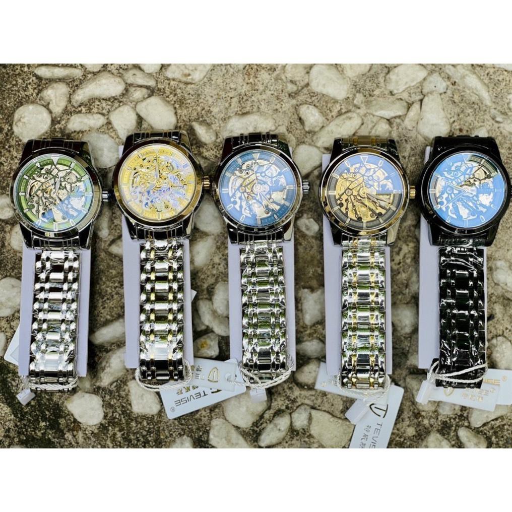 (Mẫu Mới) Đồng hồ nam tevise chính hãng t9005e cơ lộ máy cao cấp đủ màu dây thép đúc (tặng kèm hộp) | BigBuy360 - bigbuy360.vn