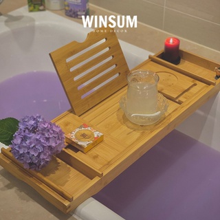 Khay gác bồn tắm sang chảnh, có ngăn đựng nến thơm - Winsum.decor