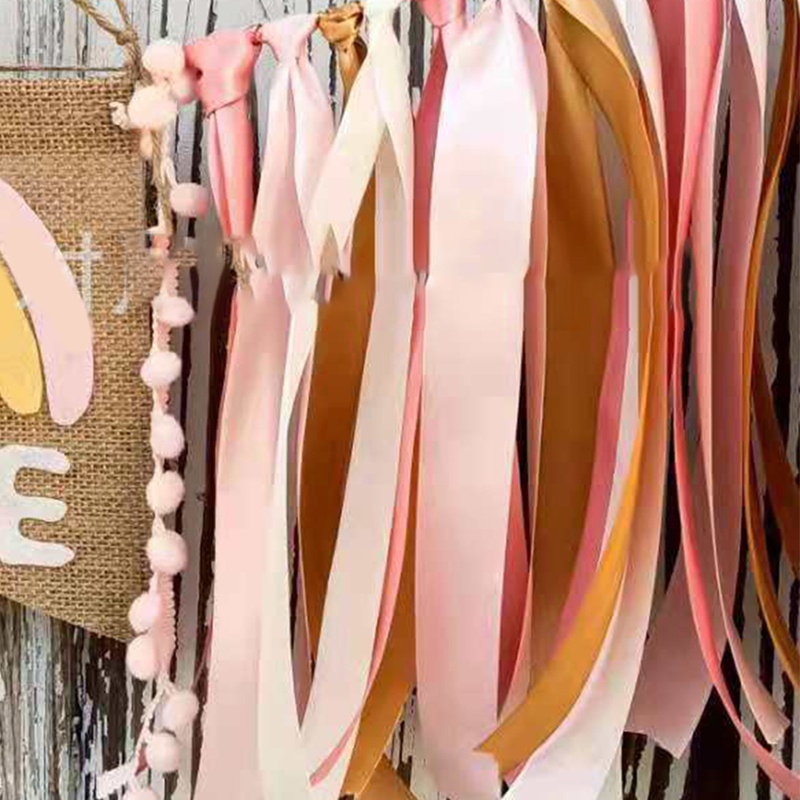 Dây Treo Trang Trí Tiệc Sinh Nhật 1 Tuổi Màu Cầu Vồng Phong Cách Boho Cho Bé
