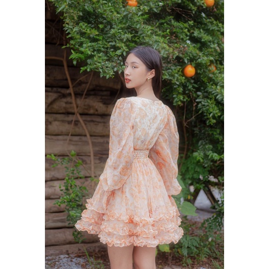 Bel Ange - Đầm voan tơ đính bèo xoè Lily Dress
