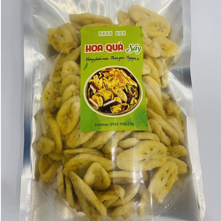 Chuối sấy không đường, chuối sấy ngon, đậm vị đóng túi zip,hũ 250-500g