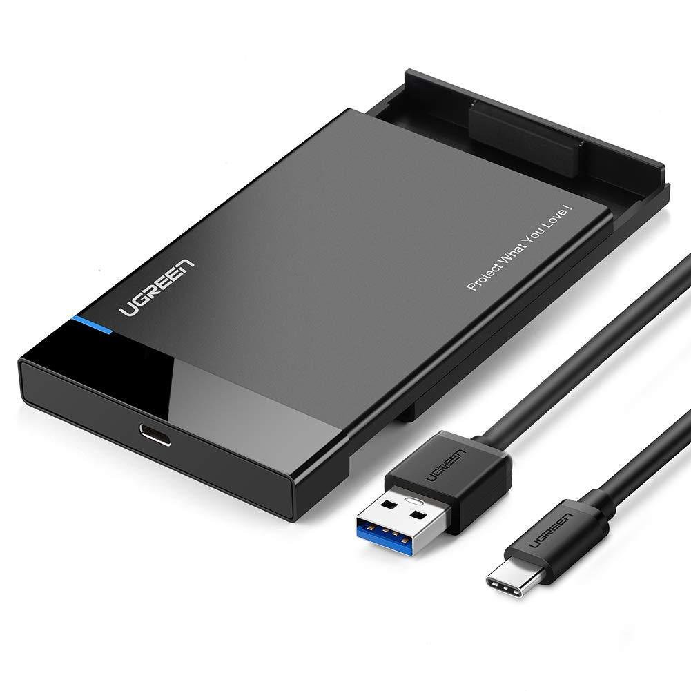 Hộp đựng ổ cứng 2.5inch SSD, HDD vỏ nhôm và vỏ nhựa cao cấp, hỗ trợ 6TB, chuẩn SATA III, SATA II UGREEN US221 CM300