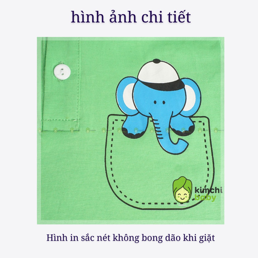 Áo Thun Bé Trai, Bé Gái Minky Mom Cổ Trụ Vải Cotton 100% Họa Tiết Động Vật Dễ Thương, Áo Thun Cho Bé Cộc Tay MKMA2105