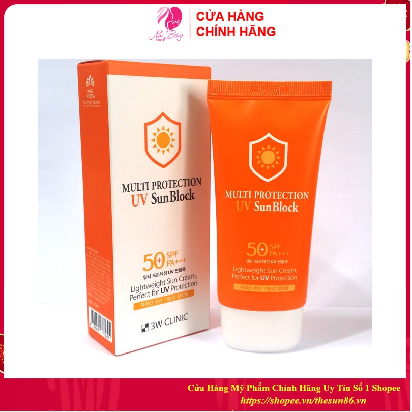 Kem chống nắng Multi Protection Uv Sun Block 3W Clinic Hàn Quốc 70ml [Chính Hãng Hàn Quốc] | BigBuy360 - bigbuy360.vn