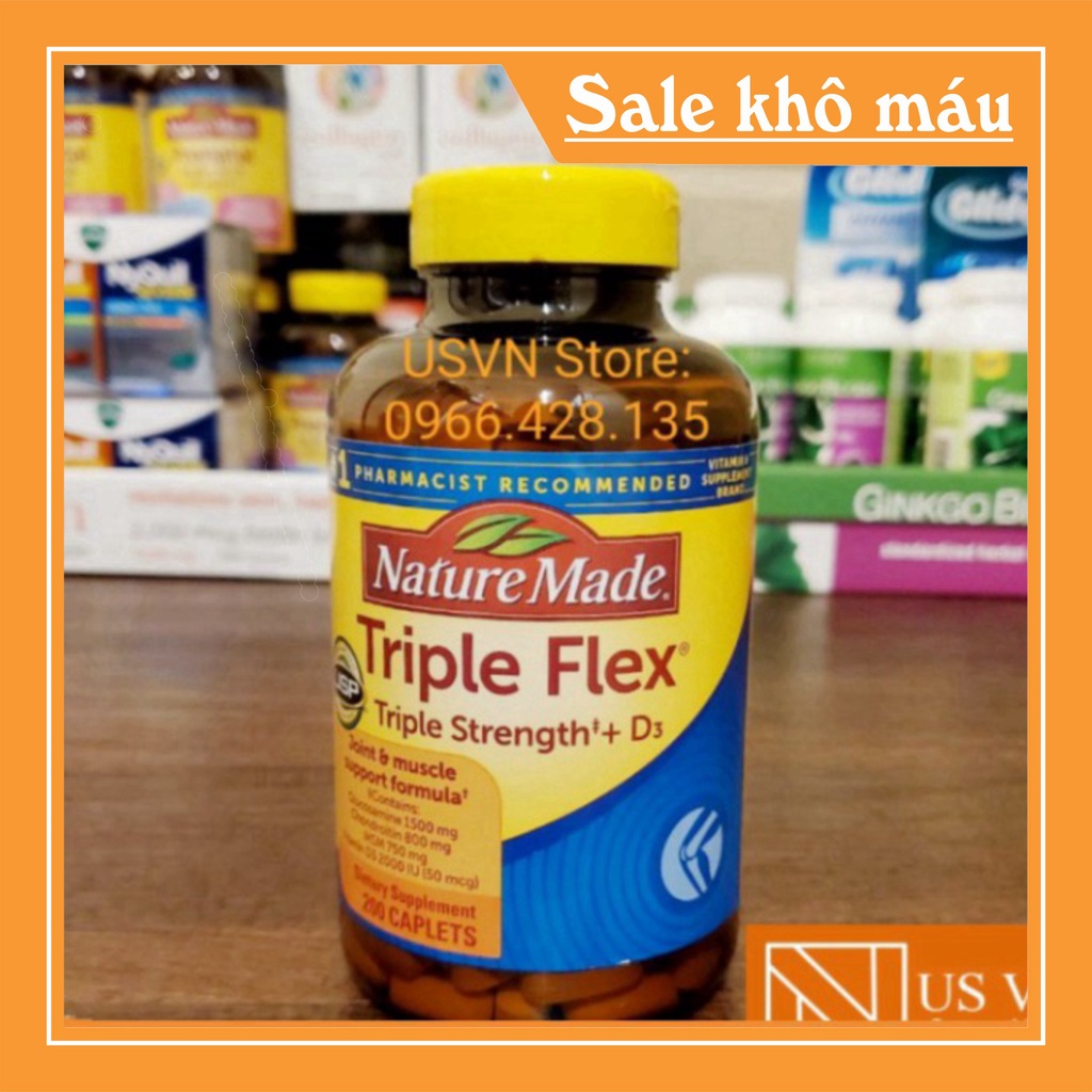 SALE KHÔ MÁU NÀO Viên uống bổ khớp Triple Flex của Nature Made - 200 viên - Hàng Mỹ - Mẫu mới ^^^