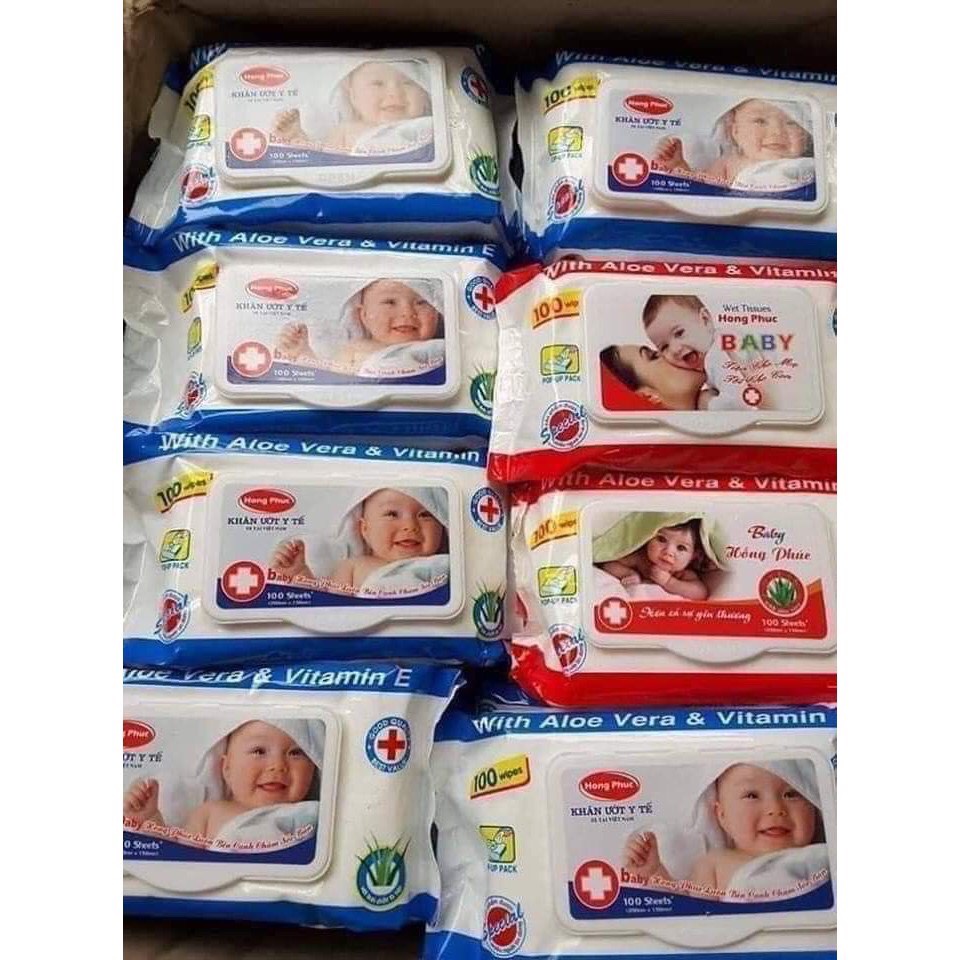 Khăn ướt Baby Thiên Phúc mềm mịn, giấy ướt Thiên Phúc 100 tờ siêu dai không mùi