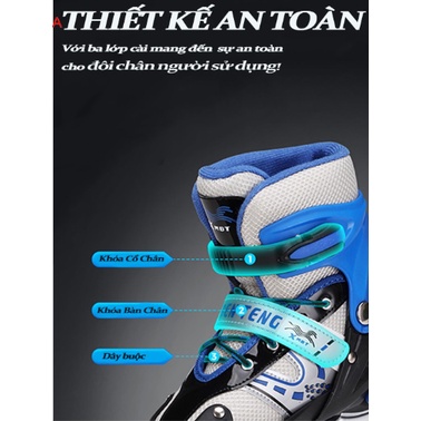Giày Patin Trẻ Em Cao Cấp Giá Tốt - Combo đầy đủ phụ kiện - Giày trượt trẻ em