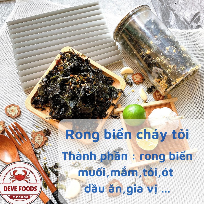 Rong biển cháy tỏi 200g Deve Food đồ ăn vặt Hà Nội vừa ngon vừa rẻ