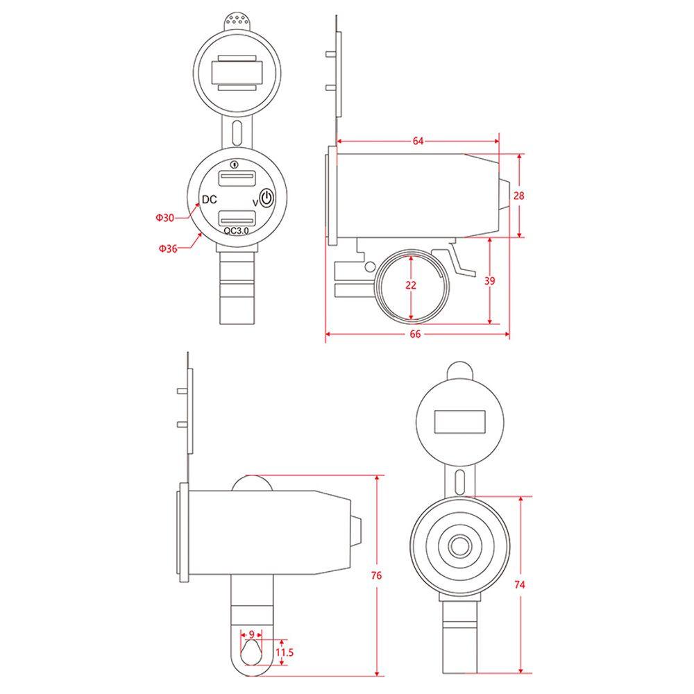 Cục Sạc Điện Thoại USB QC 3.0 Thông Dụng Cho Xe Máy