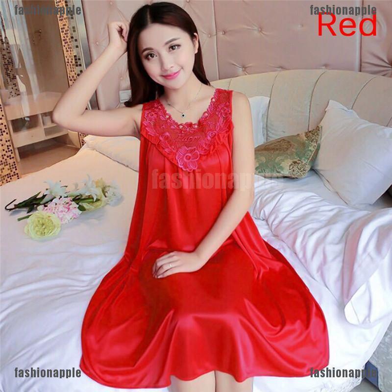 Đầm Ngủ Lụa Phối Ren Màu Sắc Ngọt Ngào Cho Nữ