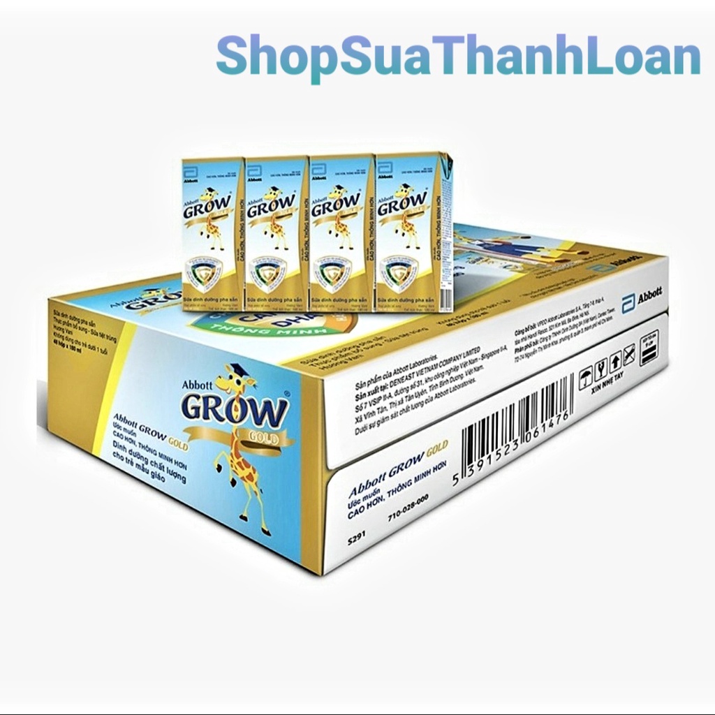 [Mã 267FMCGSALE giảm 8% đơn 500K] [HSD T2-2022] Thùng 48 Hộp SBPS Abbott Grow gold 180ml