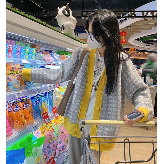 Áo sweater dệt kim in hoa màu đỏ dáng ôm dễ phối đồ phong cách Hàn Quốc