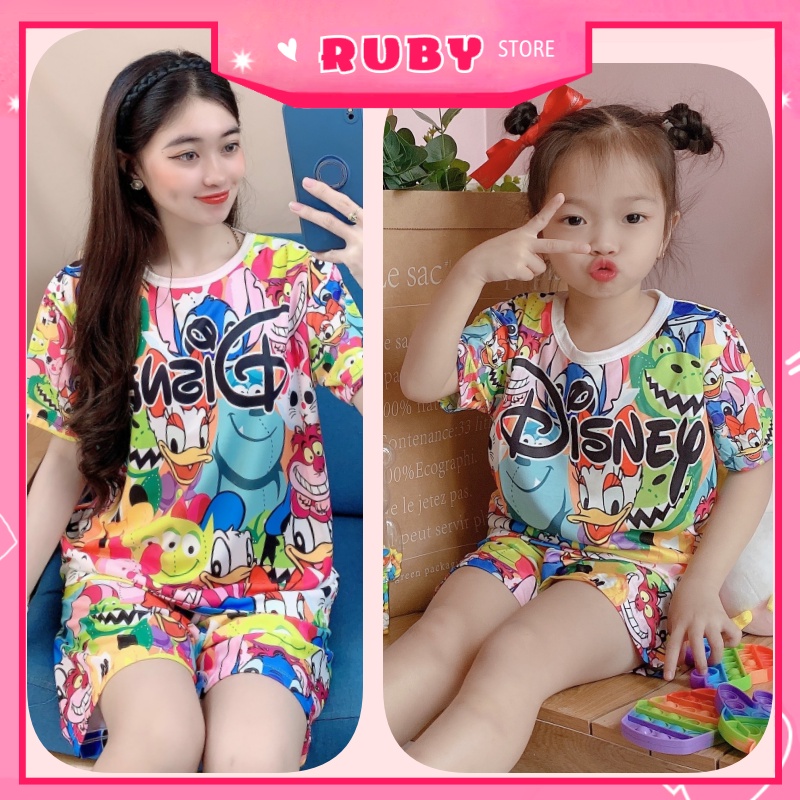 Đồ bộ hoạt hình dễ thương ❤️ Bộ mặc nhà form rộng bé trai bé gái (5KG - 57KG) chất thun mịn co giãn thoải mái DBRBD