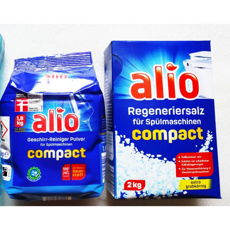 Combo 1 Bột rửa bát Alio 1,8kg và 1 muối 2kg