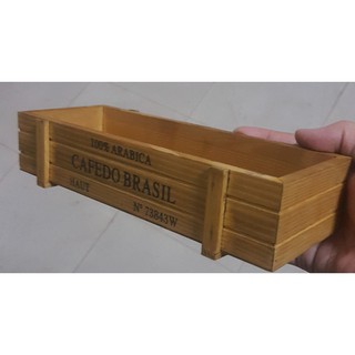 Chậu gỗ chữ nhật vạch