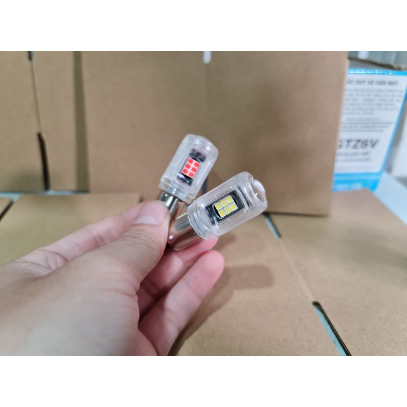 Led hậu siêu sáng 16 Tim cho xe máy xe oto chân 1157