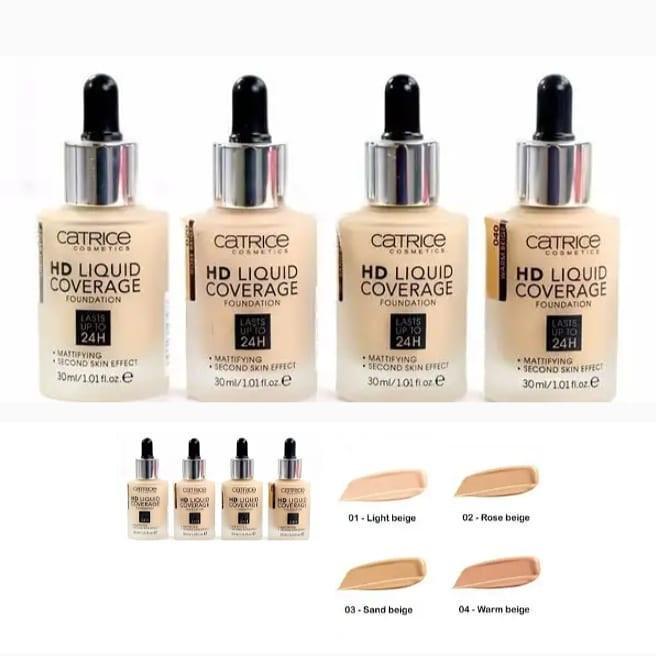 Kem nền kiềm dầu Catrice HD 24h Liquid Coverage Foundation che phủ tốt