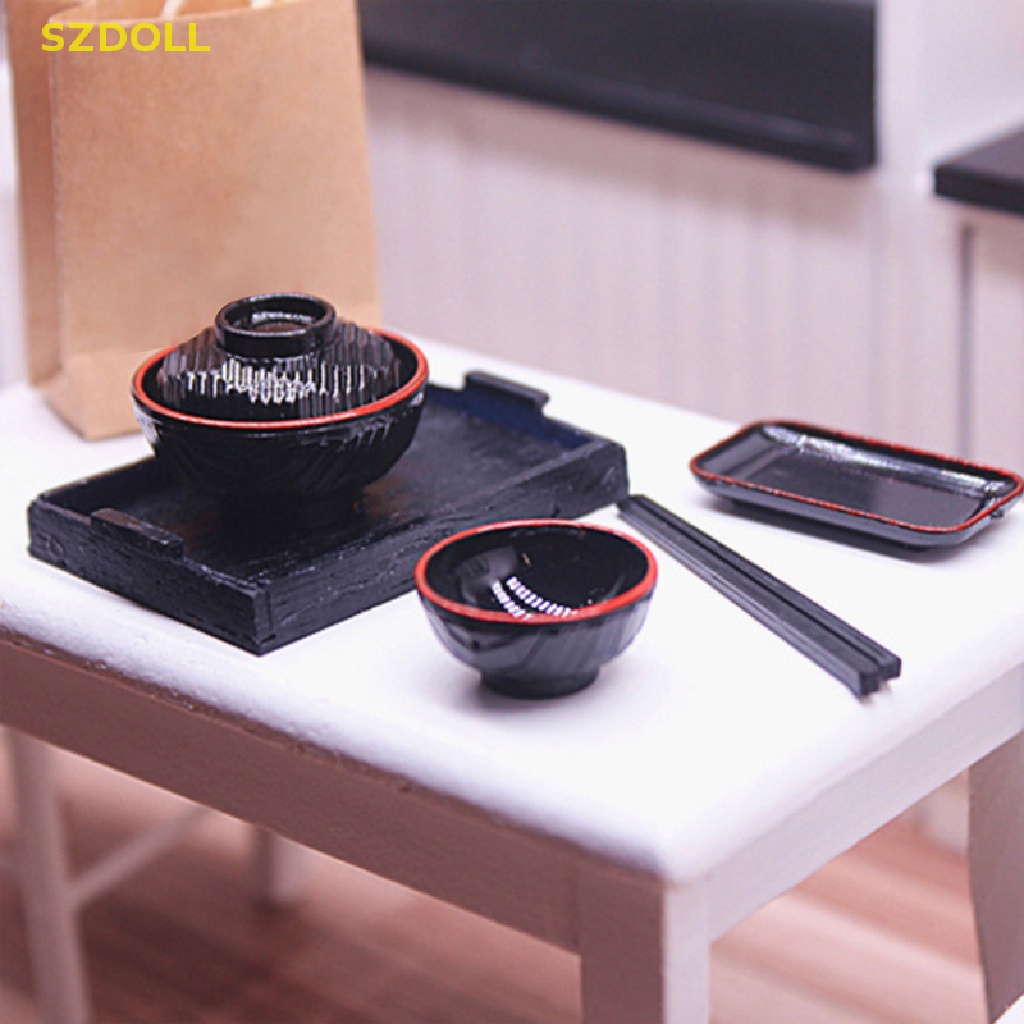 Mô Hình Bát Đĩa Mini Tỉ Lệ 1: 12 Trang Trí Nhà Búp Bê Dom