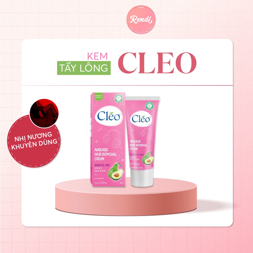 Kem tẩy lông cho da nhạy cảm CLEO Avocado Hair Removal Cream 50g chiết xuất bơ, không gây kích ứng | Rendi Store