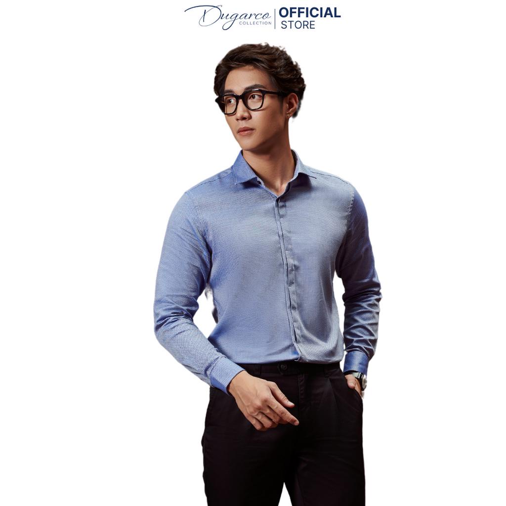 Áo sơ mi DUGARCO dài tay cotton họa tiết nam cao cấp 202SM41044