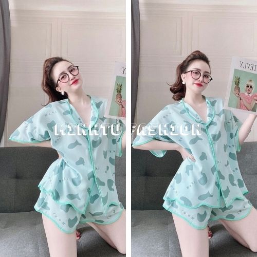 Đồ Ngủ Pijama bigsize nữ ⚡FREESHIP⚡ Quần Áo Ngủ Nữ  tay ngắn chất lụa mát, phom dáng rộng rãi, phom dưới 65kg | BigBuy360 - bigbuy360.vn