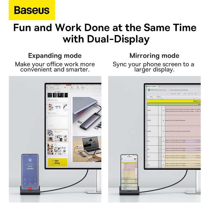 Trạm Sạc Nhanh Baseus Chuyển Đổi USB c Hub Sang HDMI 4K USB 3.0 PD 100W Cho Điện Thoại Thông Minh Dex