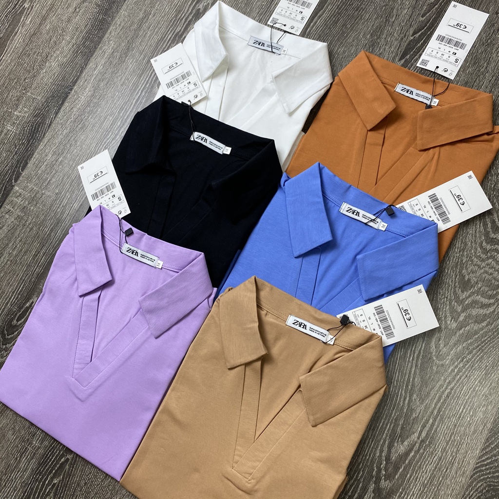 Áo Croptop Nữ Minchi Vải Cotton Dài Tay Có Cổ Bẻ Co Giãn Thoải Mái Năng Động Trẻ Trung