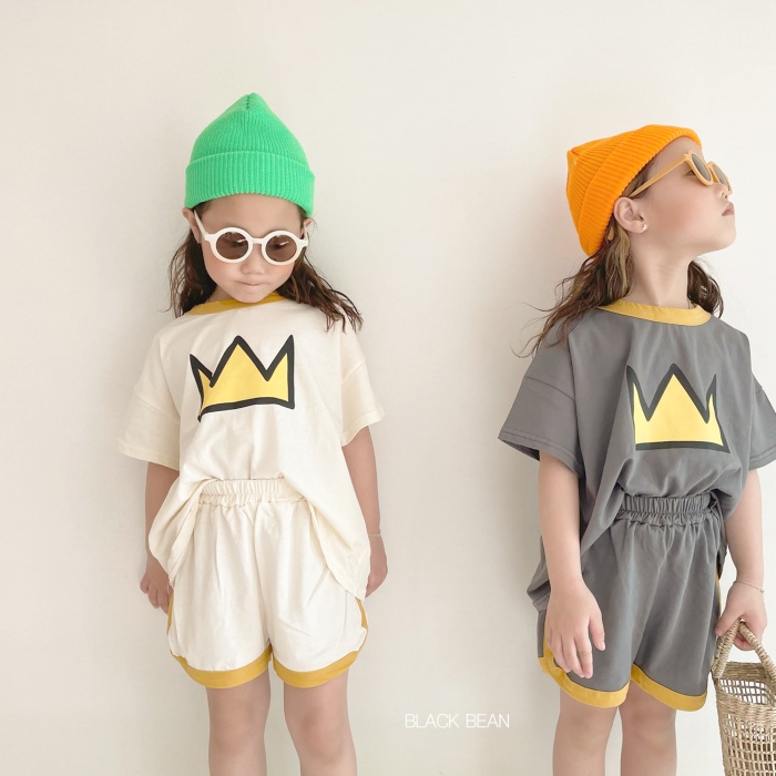 Set Áo Thun Tay Ngắn Và Quần Short Thời Trang Cho Bé Trai Và Bé Gái