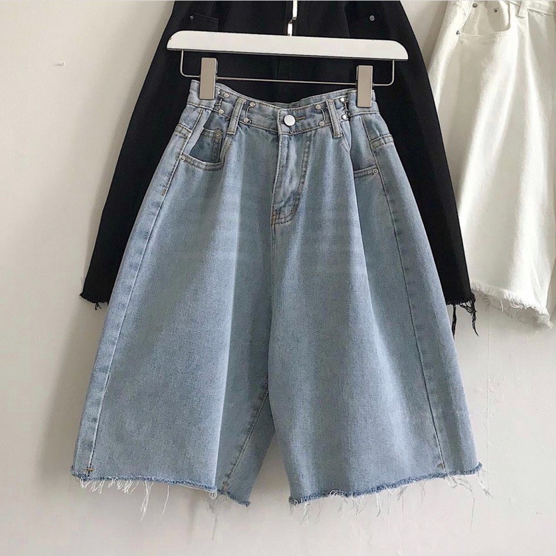 Quần short jeans nút gài ảnh thật | BigBuy360 - bigbuy360.vn