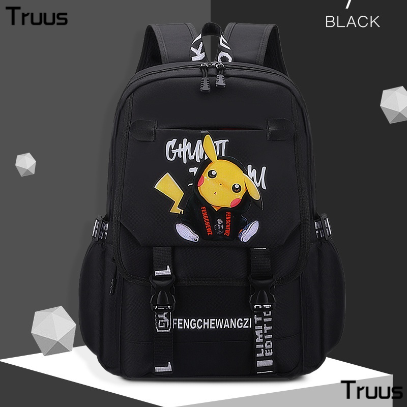 Ba Lô Đi Học Siêu Nhẹ In Họa Tiết Hoạt Hình Pikachu Dễ Thương Thời Trang Cho Bé Trai Và Gái M8TI