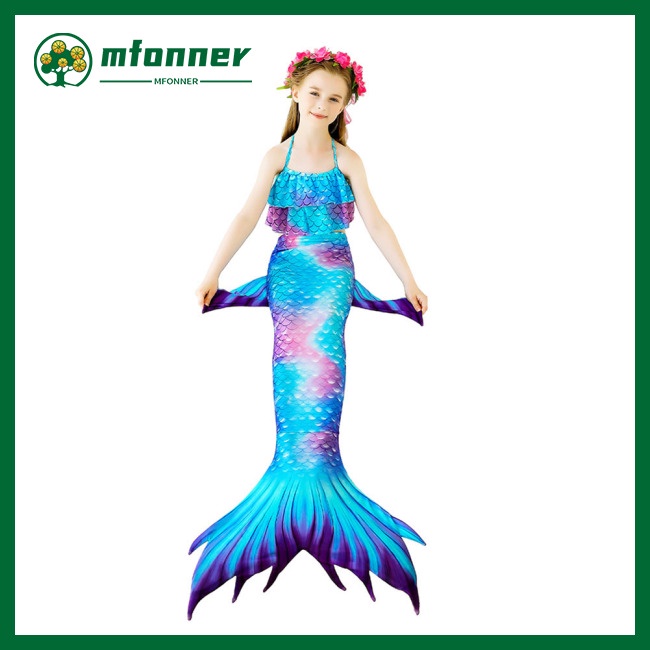 Set 3 Món Đồ Bơi Đuôi Cá Nhiều Màu Sắc Cho Bé Gái