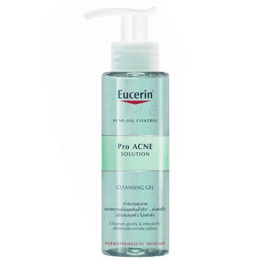 [CHÍNH HÃNG] Combo cho da nhờn mụn Eucerin: nước tẩy trang 200ml, gel rửa mặt 200ml, tẩy tế bào chết 100ml.