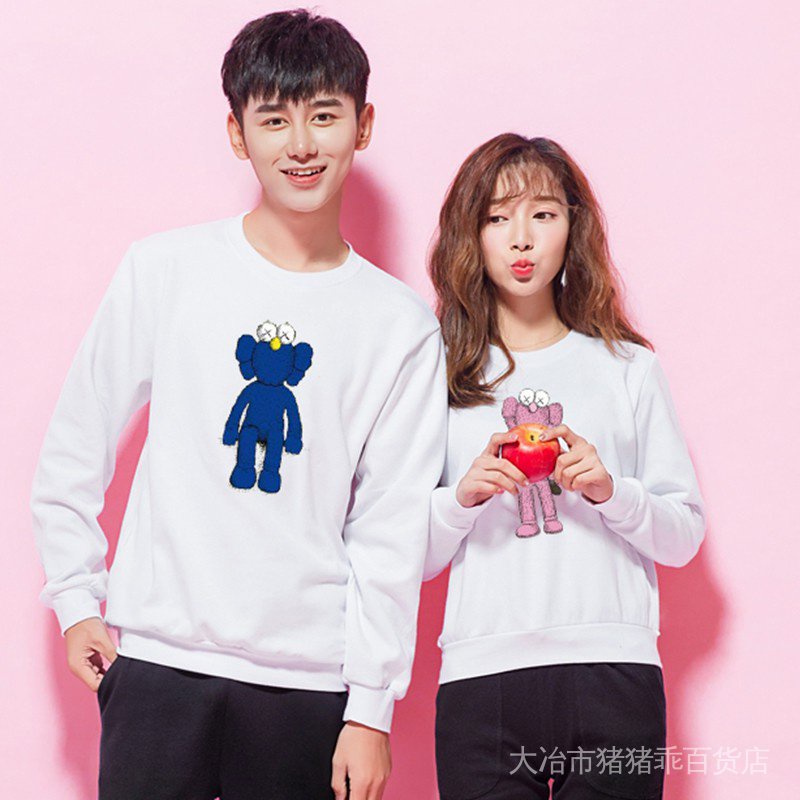 Áo sweater Uniqlo Cổ Tròn In Hình KAWS Sesame Street Thời Trang Thu Đông Cho Các Cặp Đôi