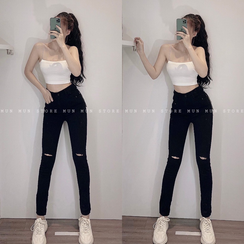 [𝐅𝐫𝐞𝐞 𝐒𝐡𝐢𝐩]Quần Jean Nữ  MunMunStore Sang Chảnh Dáng Ôm Lưng Cao Có Túi mềm mại - co giãn tốt  8610