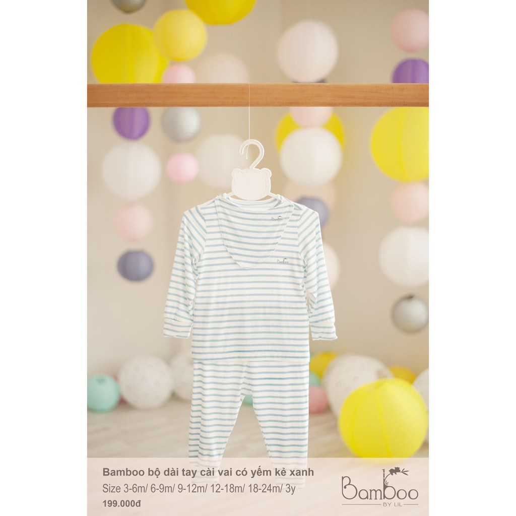 Bộ quần áo dài tay cài vai size 6-9m Bamboo by LIL