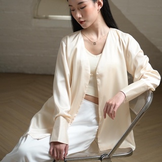 Áo CARDIGAN lụa mỏng - Áo khoác lụa dài tay Liola thiết kế