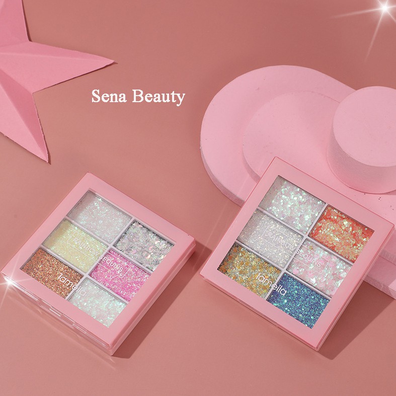 Một Hộp Nhũ Sequin 6 Ô Lameila RAINBOW