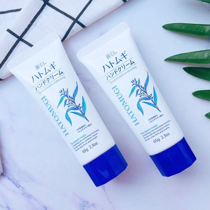 Kem tay Hatomugi dưỡng trắng mềm mịn da tay Hand Cream 65g Nhật Bản